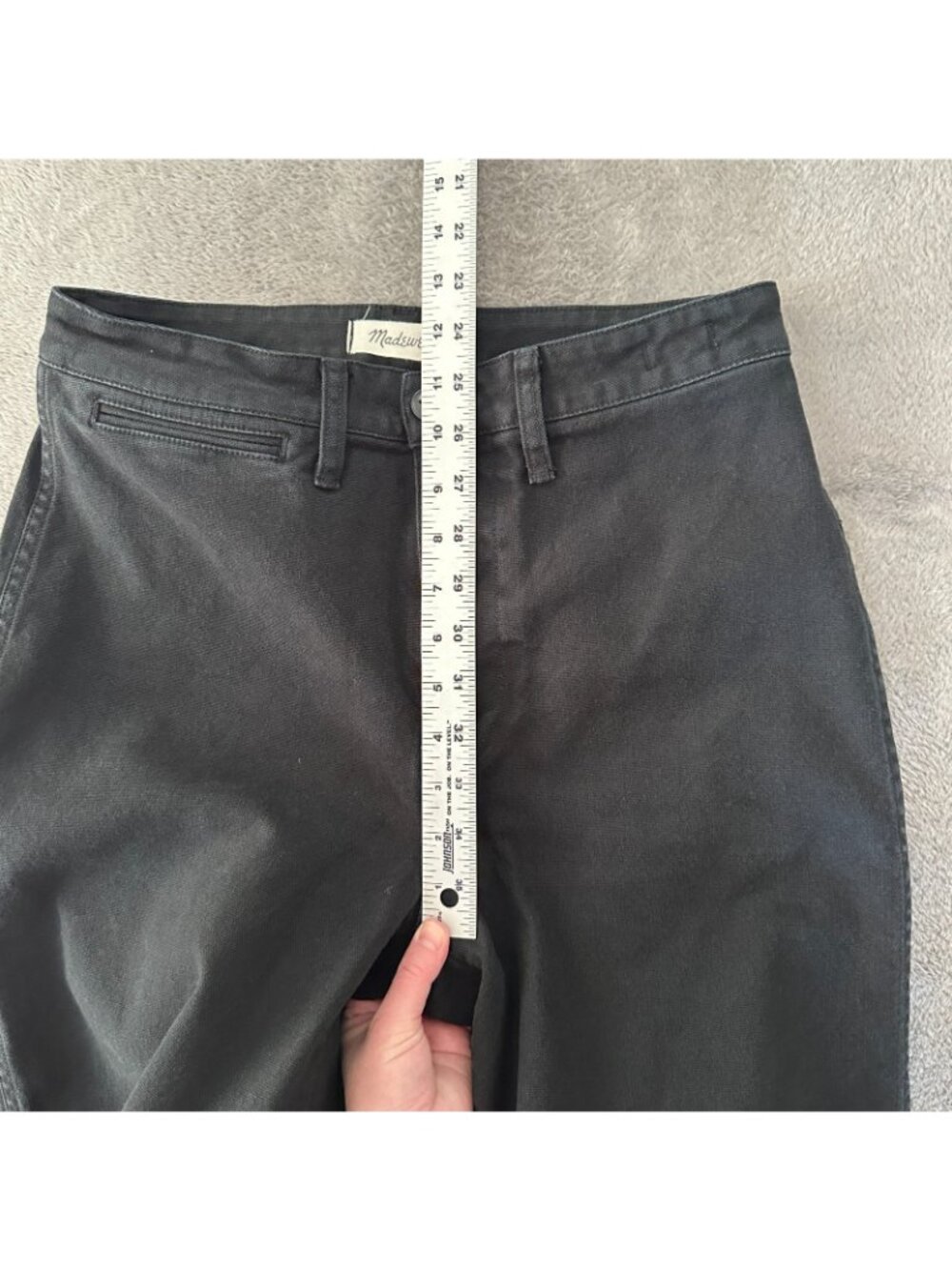 Madewell Emmett Patch Pocket Wide Leg Crop Jeans 28 Black High Rise - Picture 6 of 8
